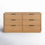 Commode double horizontale en bois d'hévéa à 6 tiroirs Tahani-1771857387