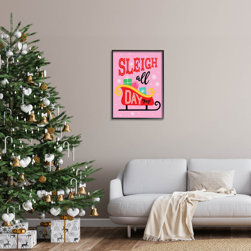 Traîneau toute la journée «Bold at-238», Giclée encadrée noir minuit, H 30 po x l 24 po x P 1,5 po