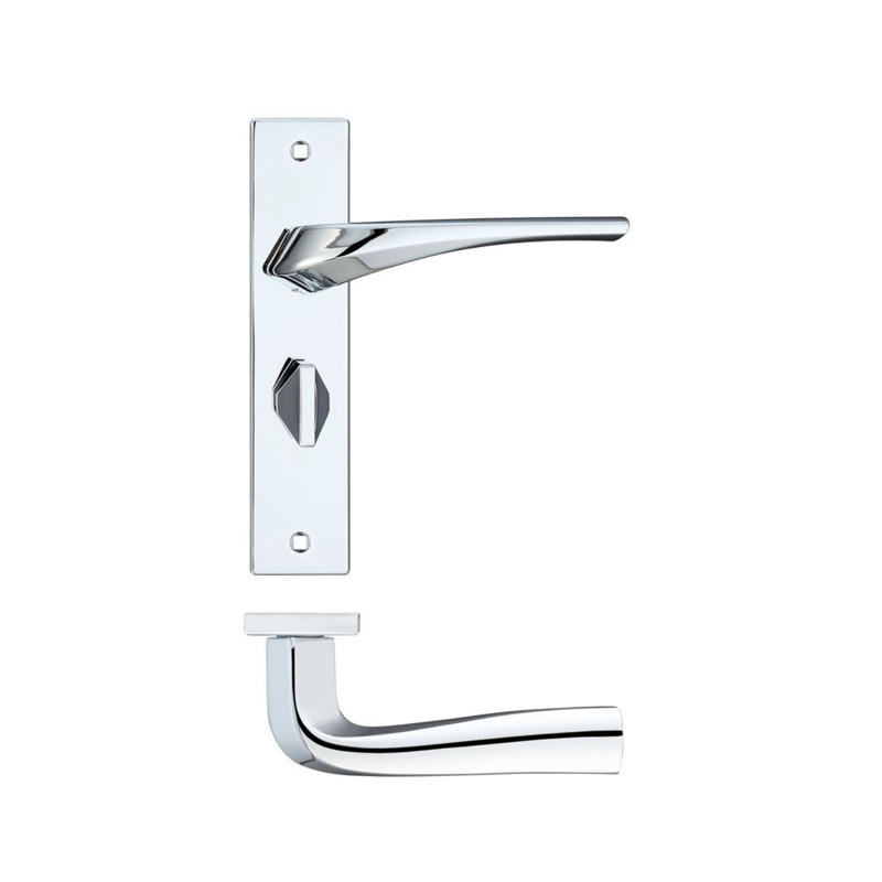 Bathroom Right Hand Door Handle, Polished Chrome