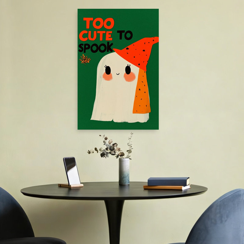 Charming Ghost Whimsy Abstract Contemporary Autumn Landscape Wall Art Print by Treechild - Wrapped Canvas Print