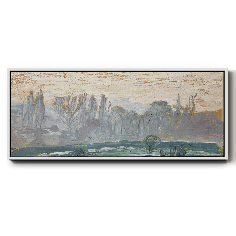 Paysage d'hiver avec le ciel du soir, 1870 - Toile encadrée