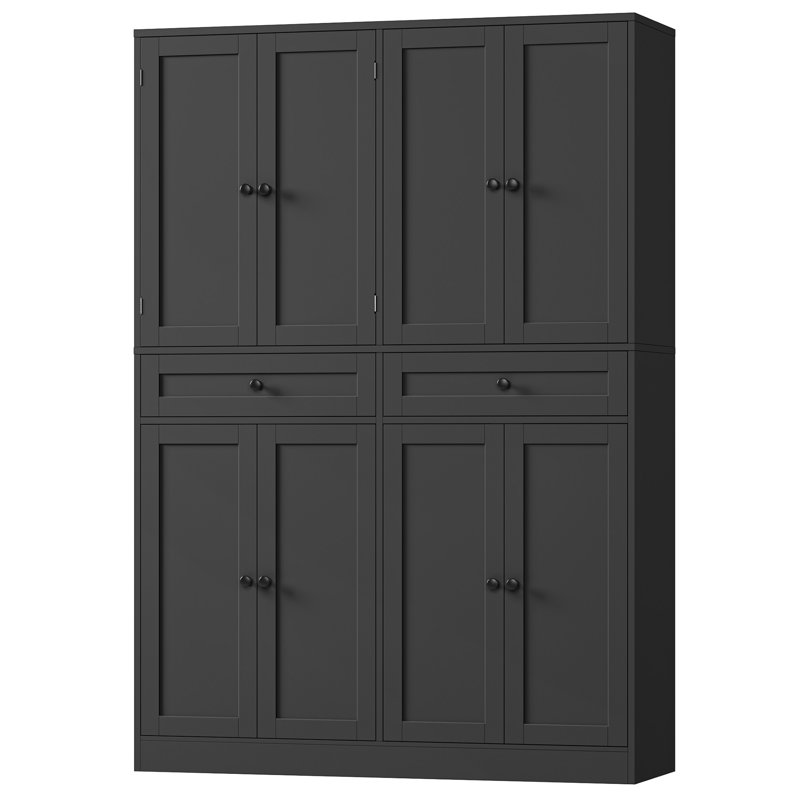 Garde-manger de cuisine de 70,9 pouces avec portes, étagères et tiroirs, White