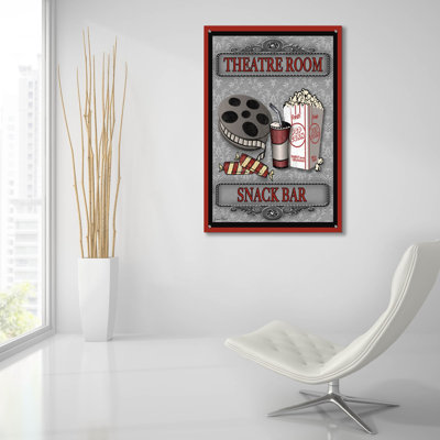 «Snack Bar Movie» par Jean Plout, art mural en verre acrylique, 24 po x 36 po
