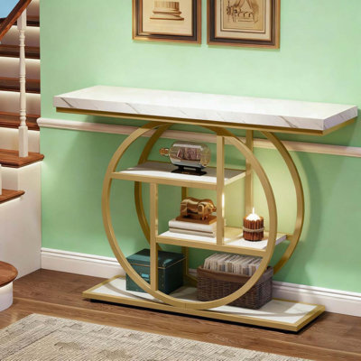 Console unique à 4 niveaux avec structure circulaire en métal