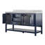 Meuble-lavabo double 61 po avec plateau en marbre Maximas-779311136