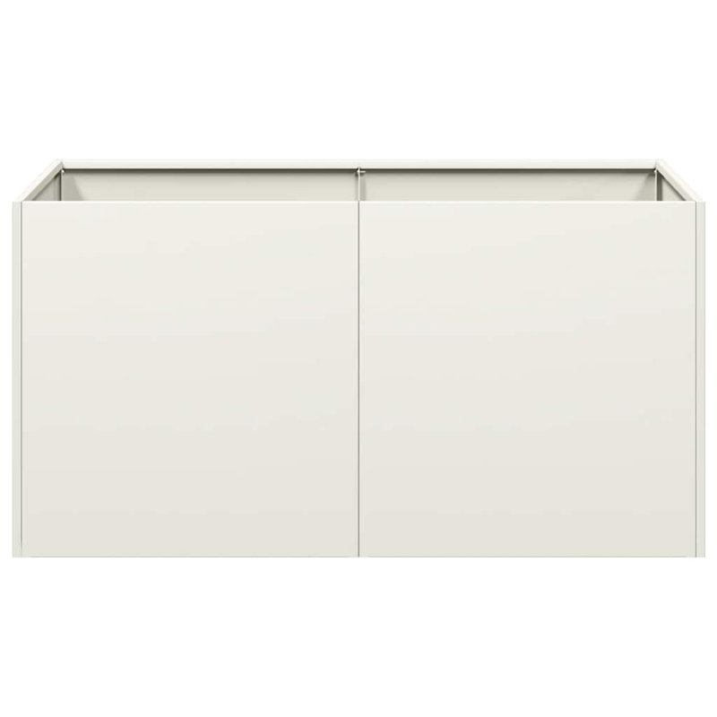 Metal Planter Box, 15.75" H x 31.50" W x 15.75" D, White