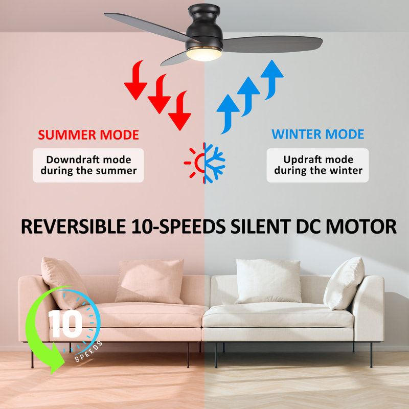 Ventilateur de plafond 48 po avec lumières à DEL et télécommande , Bois de chêne gris