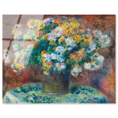 Renoir Chrysanthemum High-Gloss Frameless Acrylic Glass Wall Art Famous Artist by Art Remedy, Ready to Hang, 24 x 20