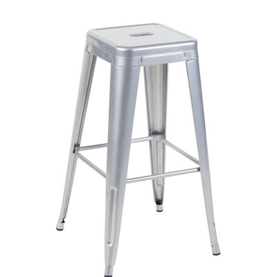Tabourets de bar 30 po en métal, sans dossier, de 4, amovibles, faciles à assembler, conçus pour un îlot de cuisine, un bar, une salle à manger, un comptoir de fer de 30 po imperméable et robuste, espace pour assembler une charge élevée