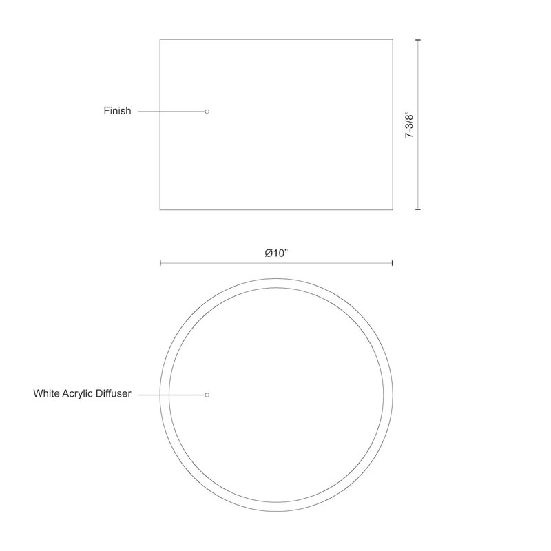Trafalgar 1 - Light LED Flush Mount, 11" W
