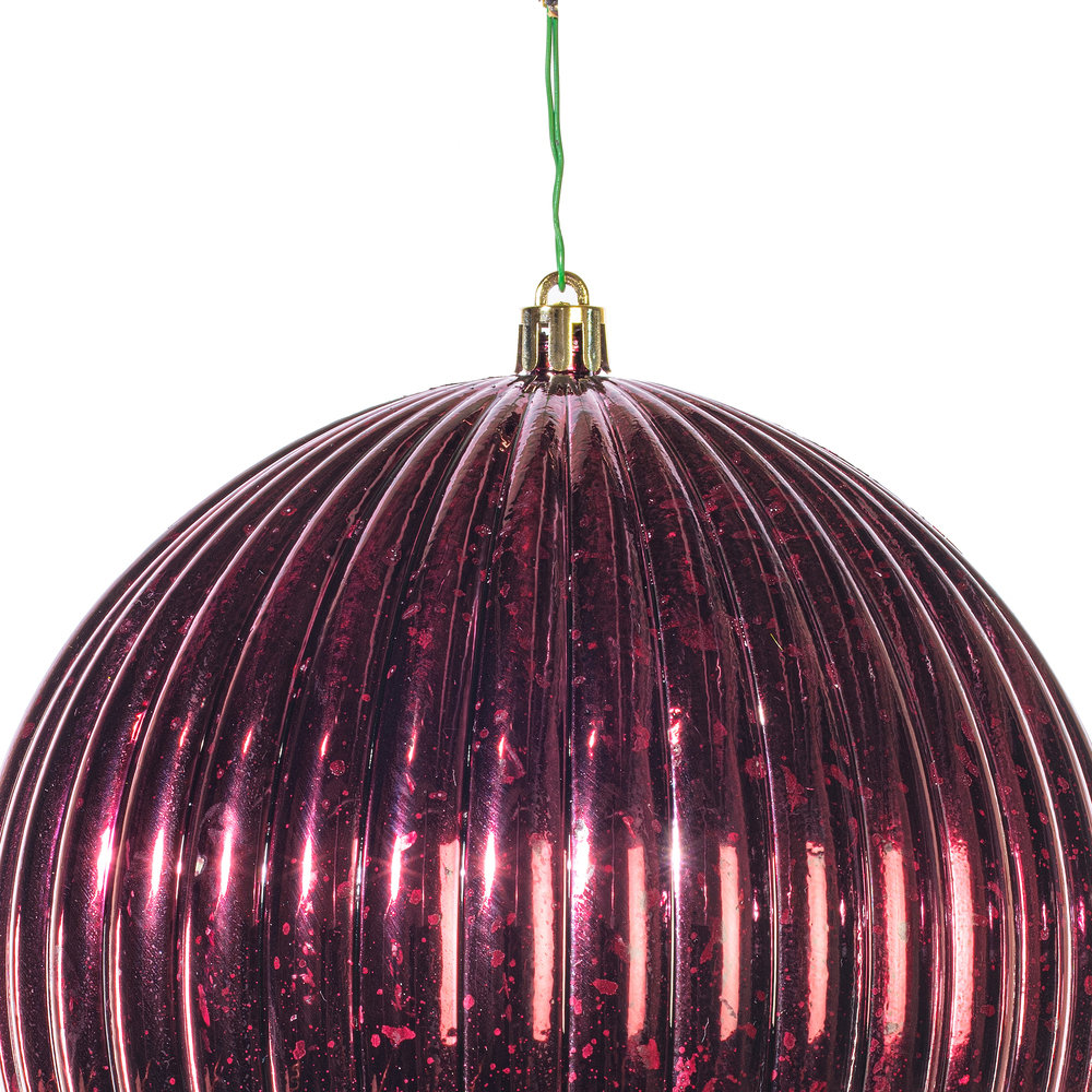 6'' Solid Ball Ornament, Burgundy