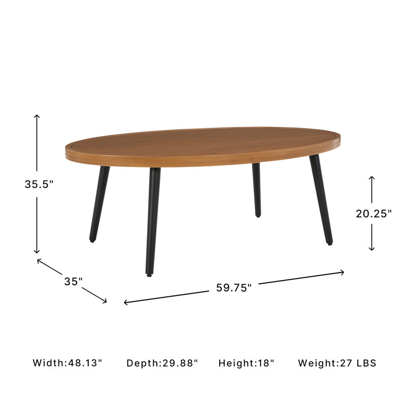 Table basse d'extérieur Patrica, 30 po x 48 po x 17,75 po