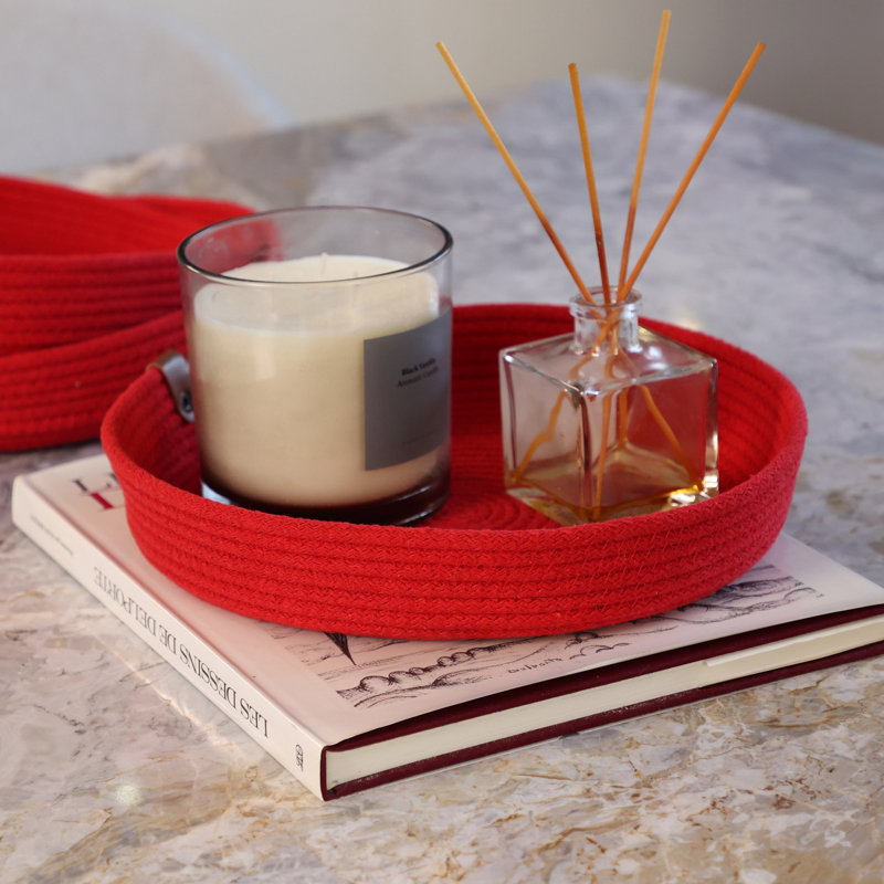 Raneem Cotton Tray, Red