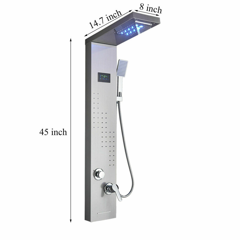 44.8'' Shower Panel with Fixed Shower Head, Brushed Nickel