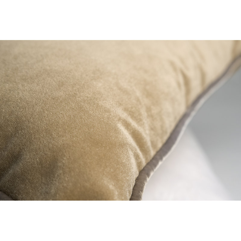 Velvet Pillow Cover & Insert, Nickel, Rectangle 14"H x 20"W