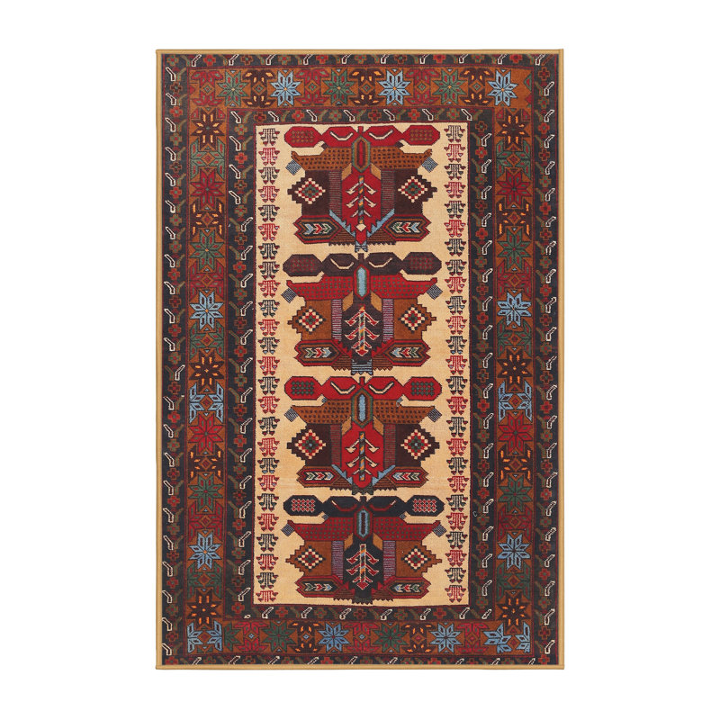 Tapis oriental oriental / noir / crème, Rectangle 8 pi x 10 pi