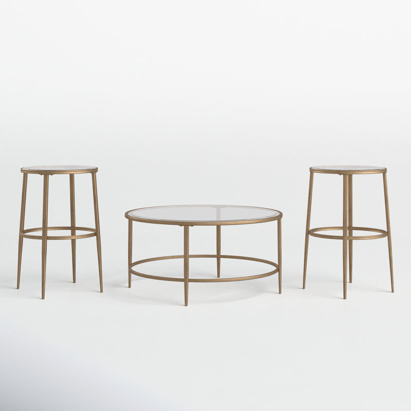 Ensemble de tables basses 3 pièces Ovadia, Or