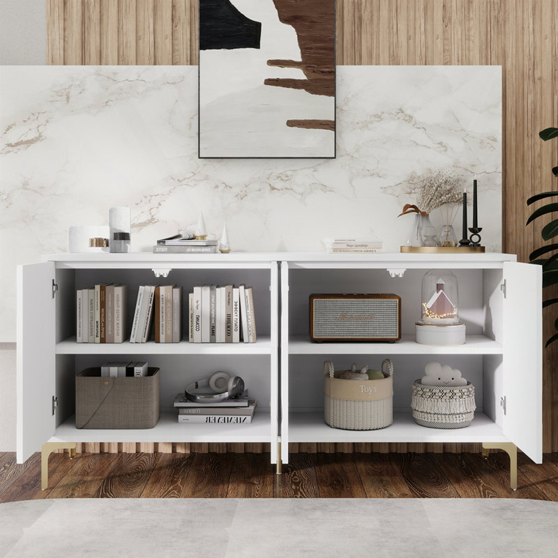 Buffet 60 po avec 4 portes Radiant, Blanc 1