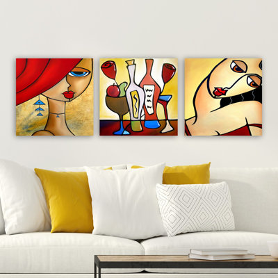 Ensemble de 3 impressions sur toile tendue