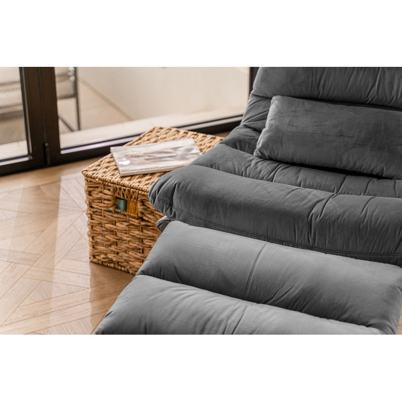Bouchet Upholstered Swivel Accent Chair with Footstool