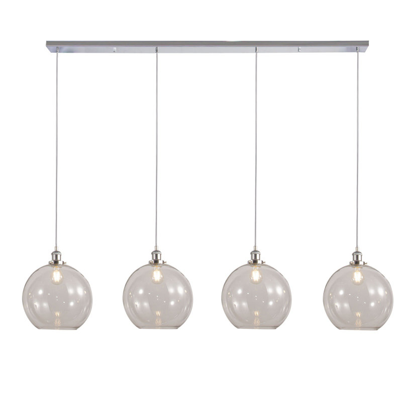 Ayasha 4 - Light Kitchen Island Pendant, Clear, Polished Chrome