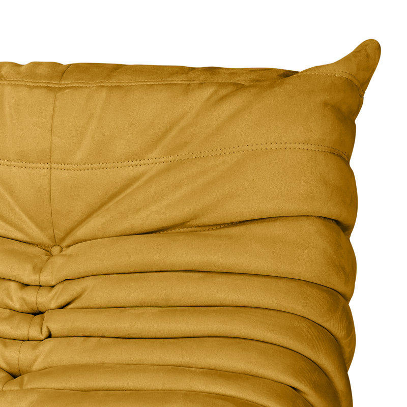 Danial Foam Armless Bean Bag Lounger, Yellow Microfiber/Microsuede