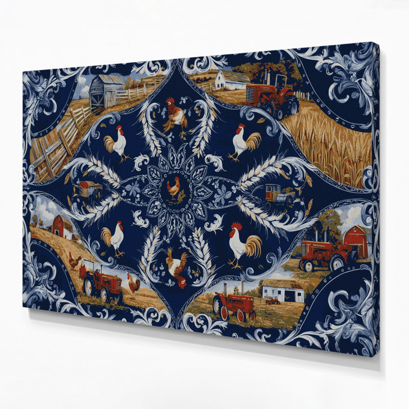 «Farm Bandana», impression sur toile bleue, H 11 po x l 14 po