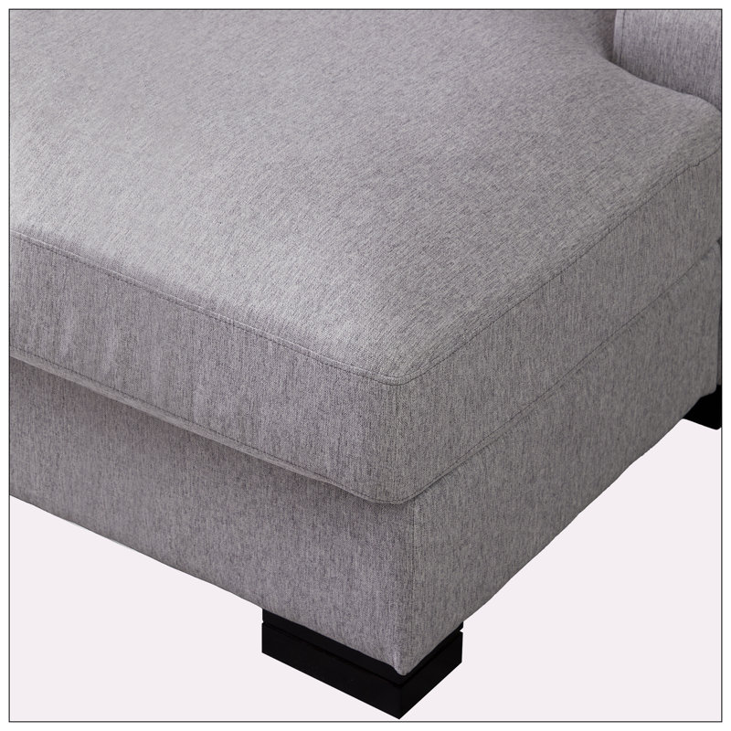 Chaise longue rembourrée Yulinda, Velours gris