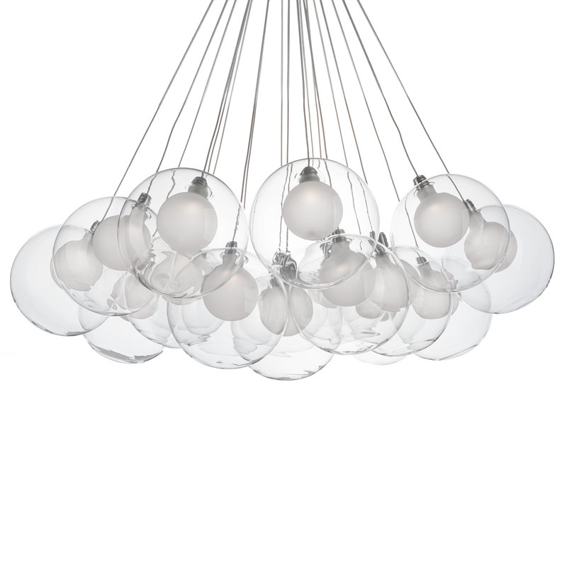 Bolla 19 - Light Glass Dimmable LED Sphere Chandelier