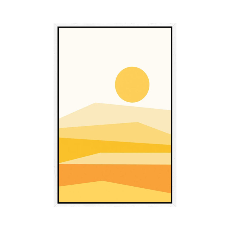 Print on Canvas, 101.6 cm H x 66.04 cm W, White Framed, Silver/White/Yellow