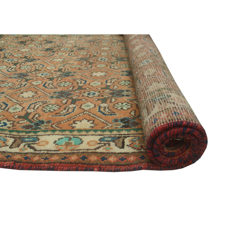 Kavien One-of-a-Kind 3'8" x 10'2" 1980s Runner Wool Area Rug in Ivory