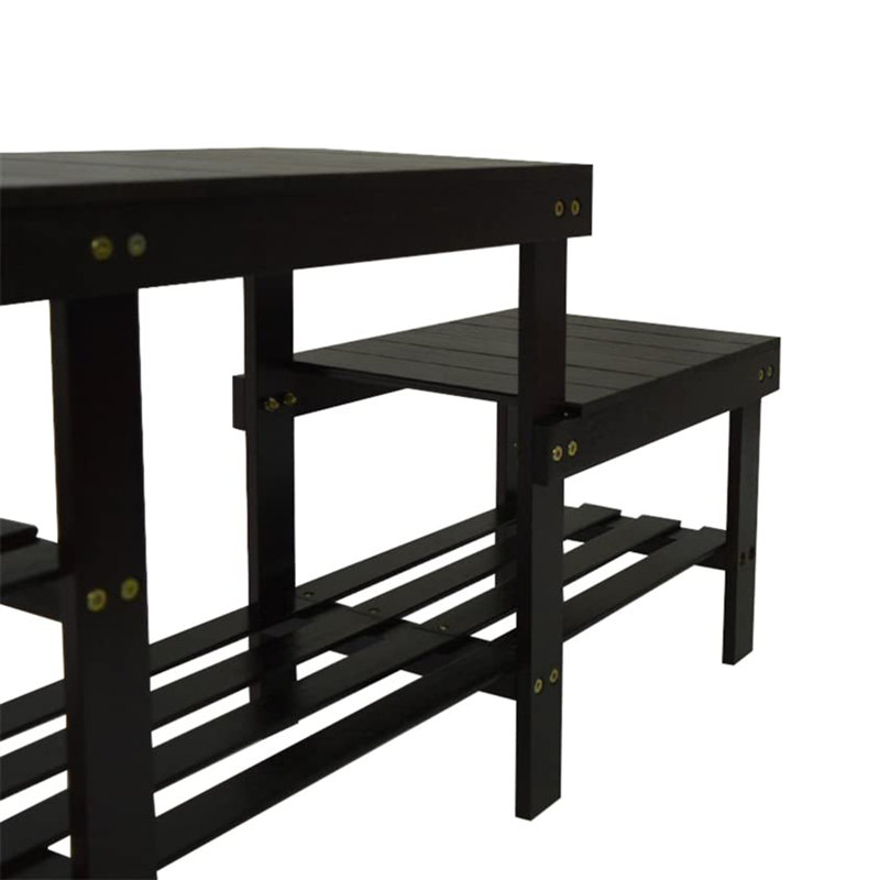 Banc de rangement 48 po pour enfants avec rangement à chaussures à 2 niveaux