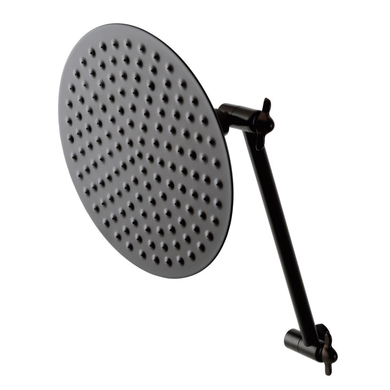 Kingston Brass Shower Scape 7-3/4-Inch Round Raindrop Brass Shower Head with 10-Inch High-Low Adjustable Shower Arm