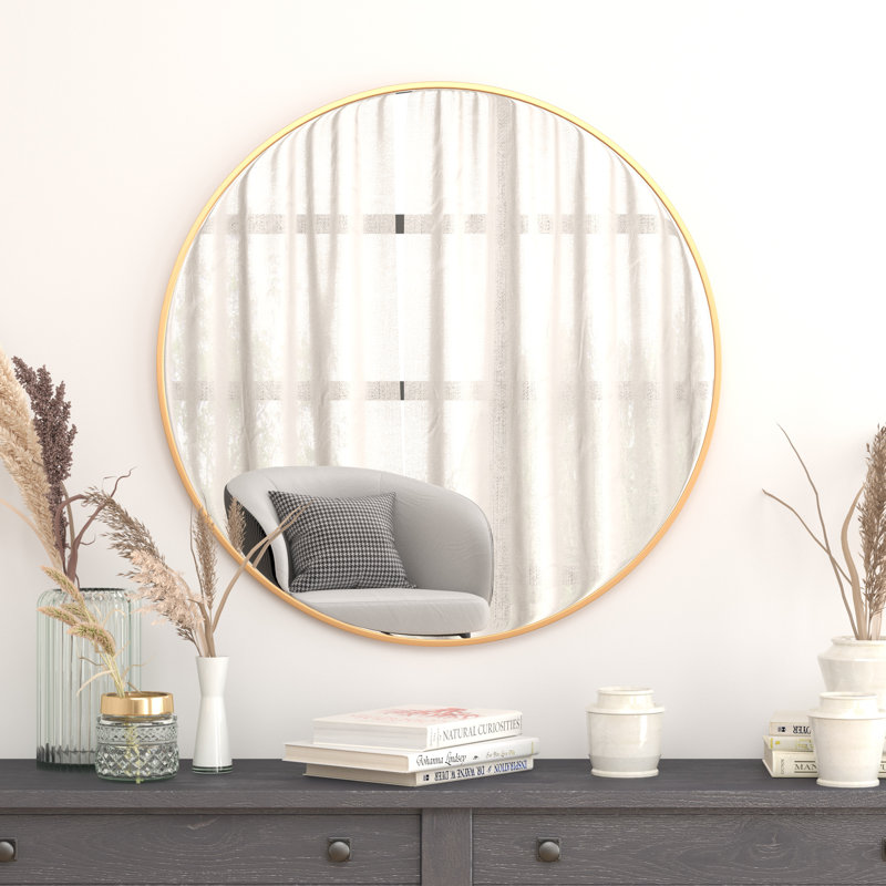 Miroir mural Adarius, Or, 36 po x 36 po