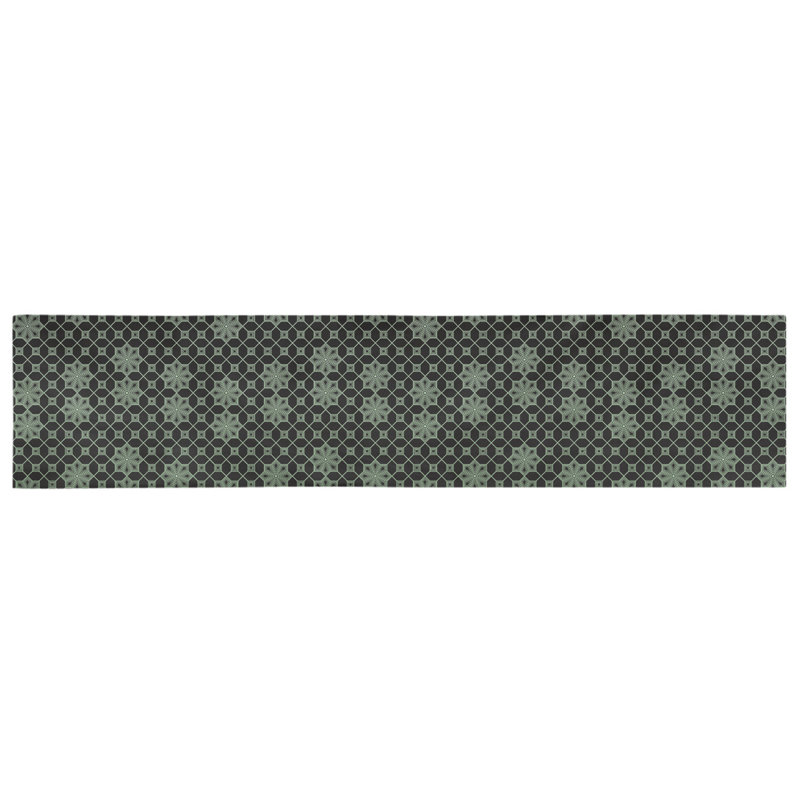 Geometric Table Runner, 90" x 16", Green Ombre