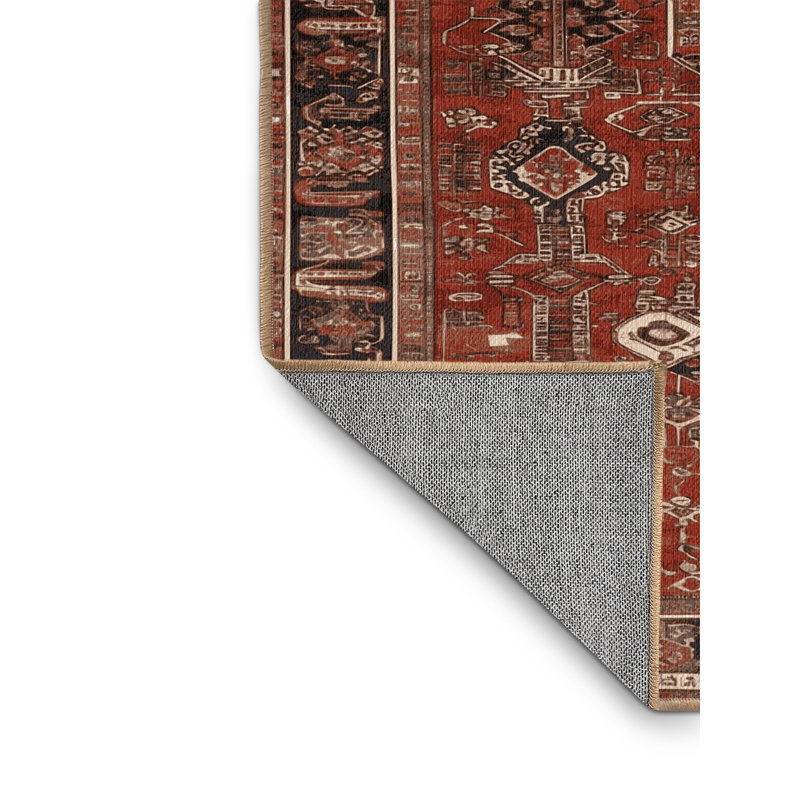 Tapis brun lavable à la machine, Rond 3 pi