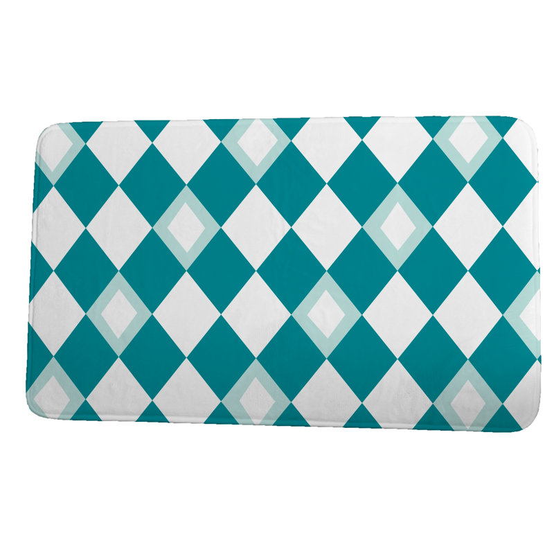 Tapis pour salle de bain Lemmons, H 18 po x L 30 po, Bleu