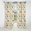 Motif géométrique Mid-Century sarcelle et orange - Rideau occultant géométrique abstrait - 1 panneau-107538672