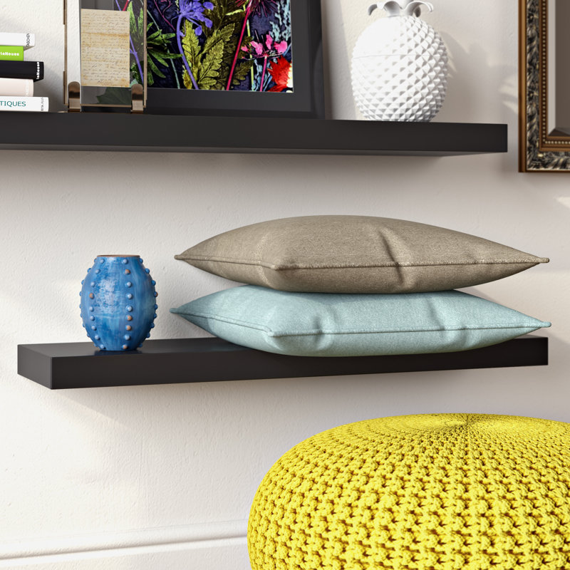 Bovina Floating Shelf, Black, 2" H x 36" W x 9.25" D
