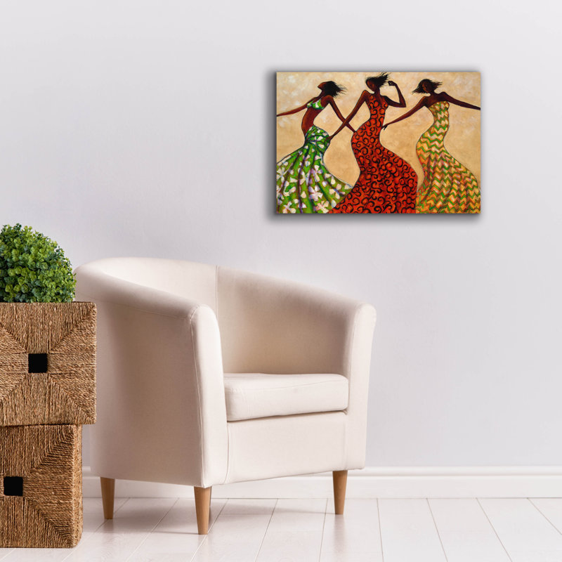 «Bungalow Rose» «Rhythm» par Monica Stewart, art mural sur toile, H 18 po x l 26 po x P 0,75 po