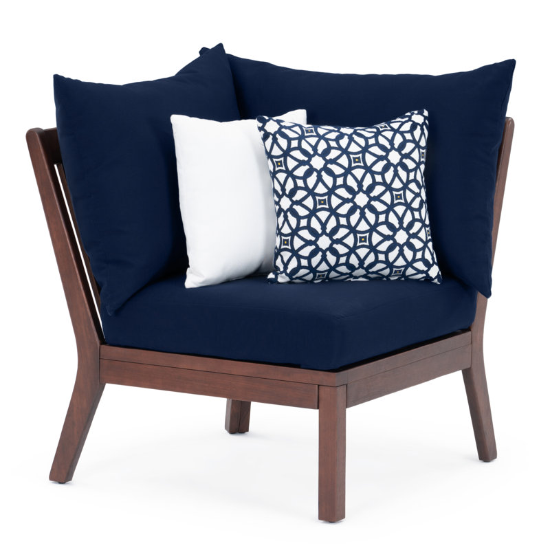 Chaise de coin Minhaj Sunbrella, Bleu marine Sunbrella