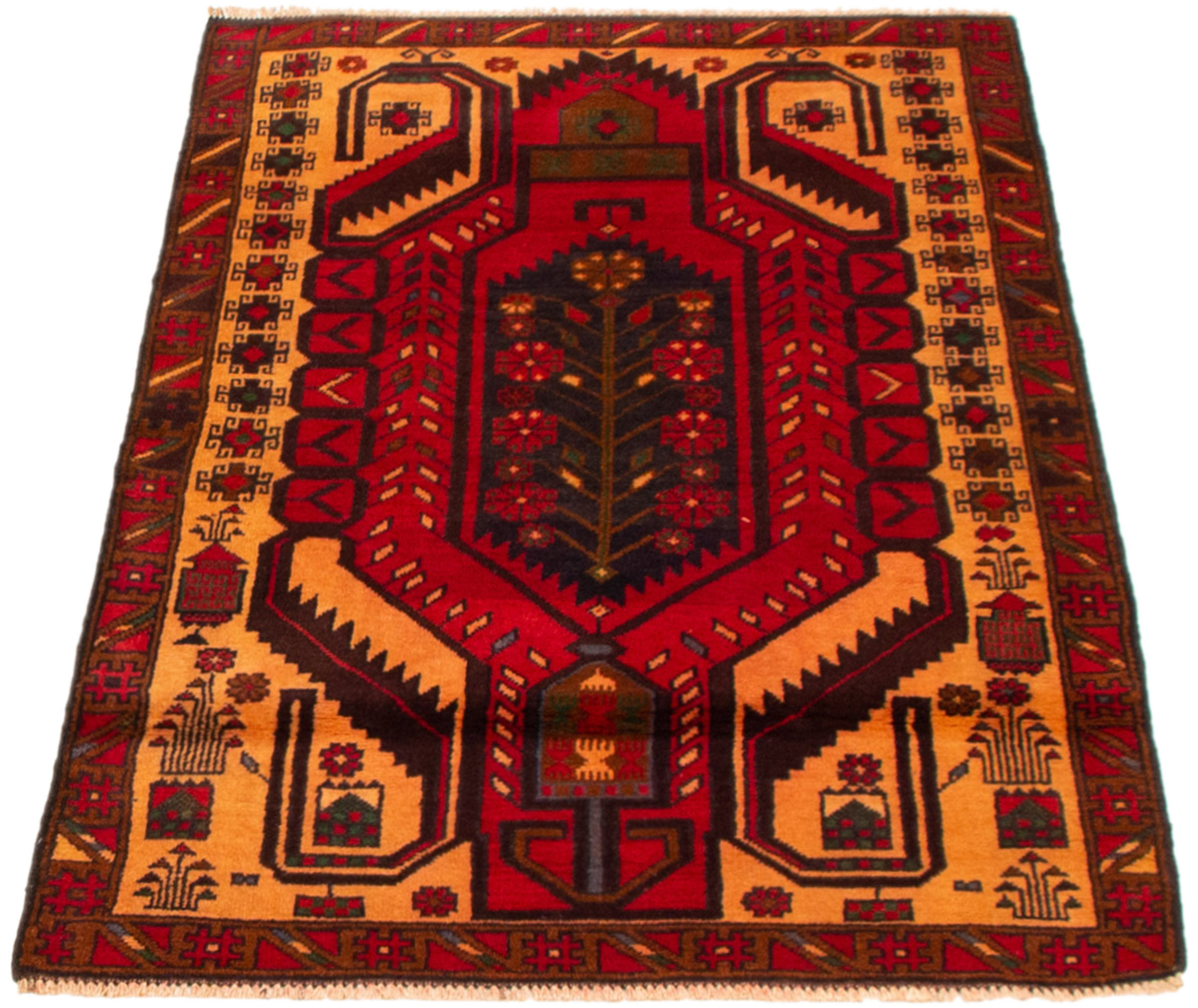 Isabelline Lynnisha Dark Red Rug 2'11