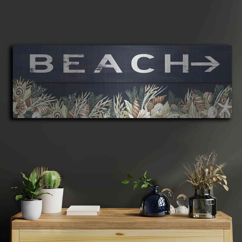 «Beach Sign» par Cindy Jacobs, H 12 po x l 36 po