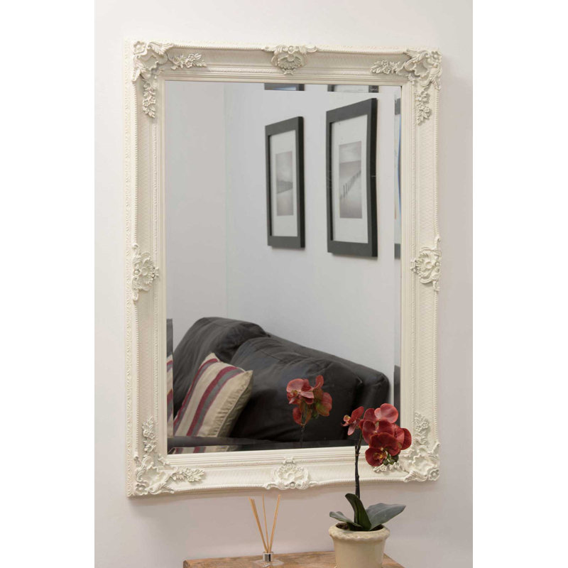 Franconville Wood Flat Wall Mirror, Cream