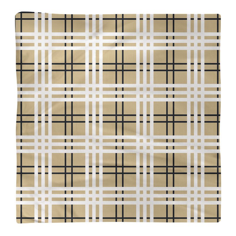 Serviette de table de luxe New Orleans, Doré antique / noir / blanc, 10 po x 10 po, Coton