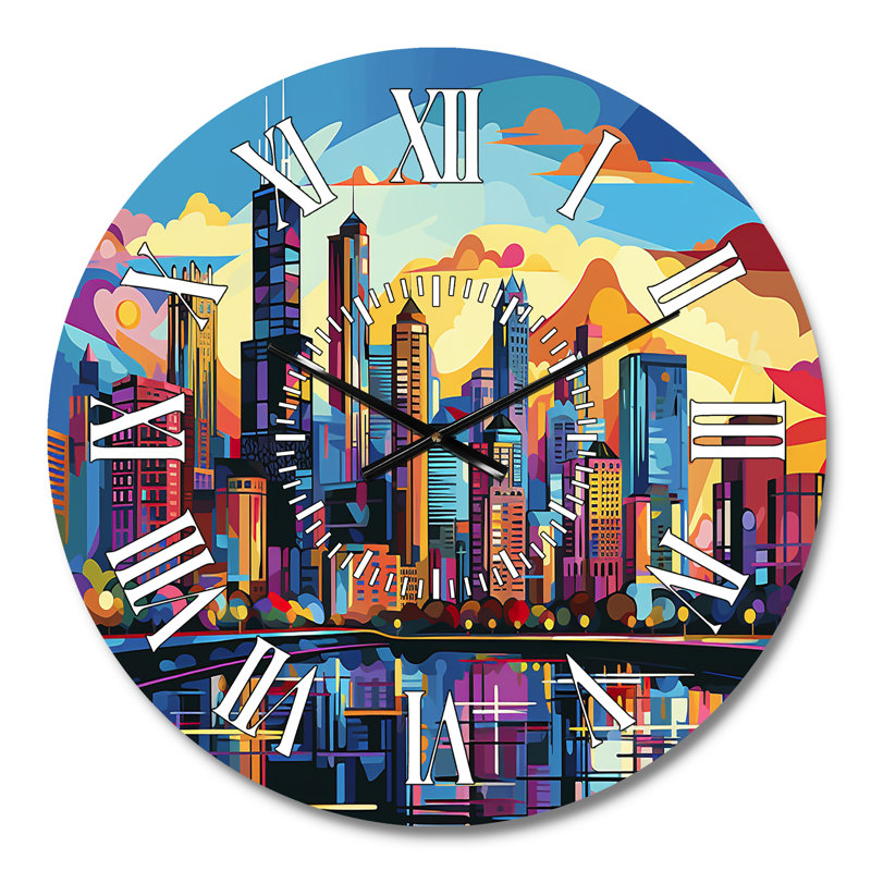 Horloge murale Chicago Popart II - Chicago, Médium
