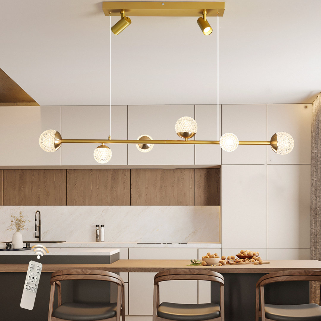 8-Light Kitchen Island Linear LED Pendant