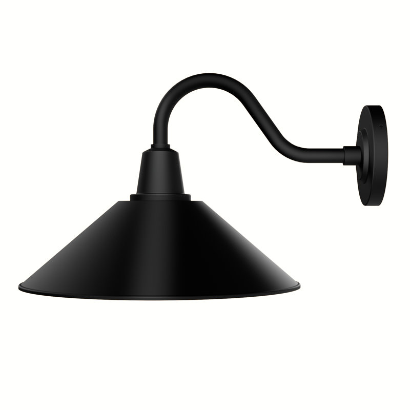 Hunter Skyflow Rustic Modern Metal Cone Outdoor Wall Light, 10.6" H x 17.9" W x 14" D