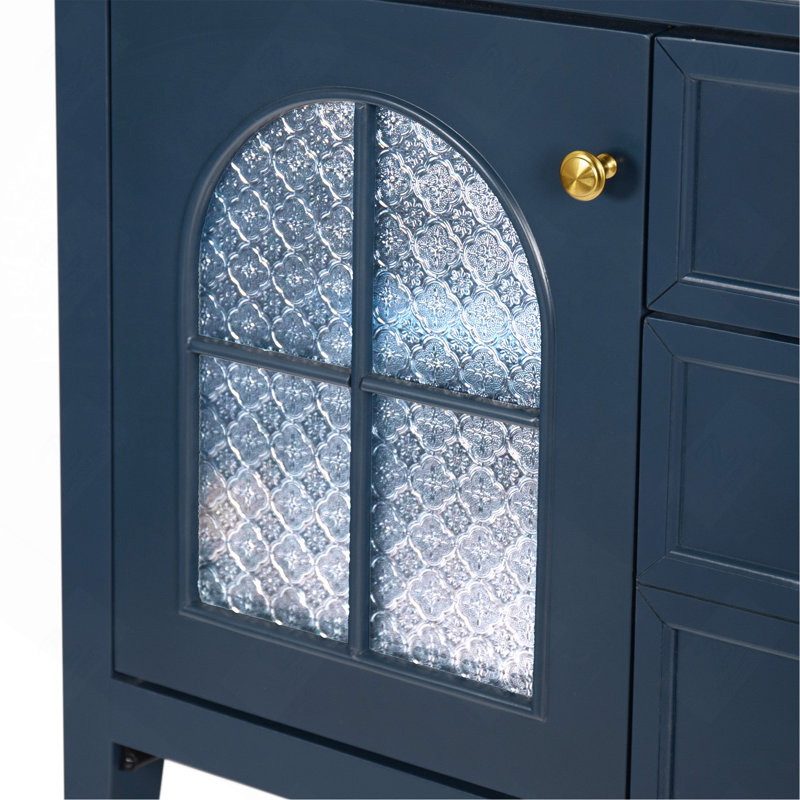 35.6" Bathroom Cabinet, Only Cabinet, Blue