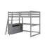 Lit mezzanine double avec bureau, tablettes et 2 tiroirs-1118267899